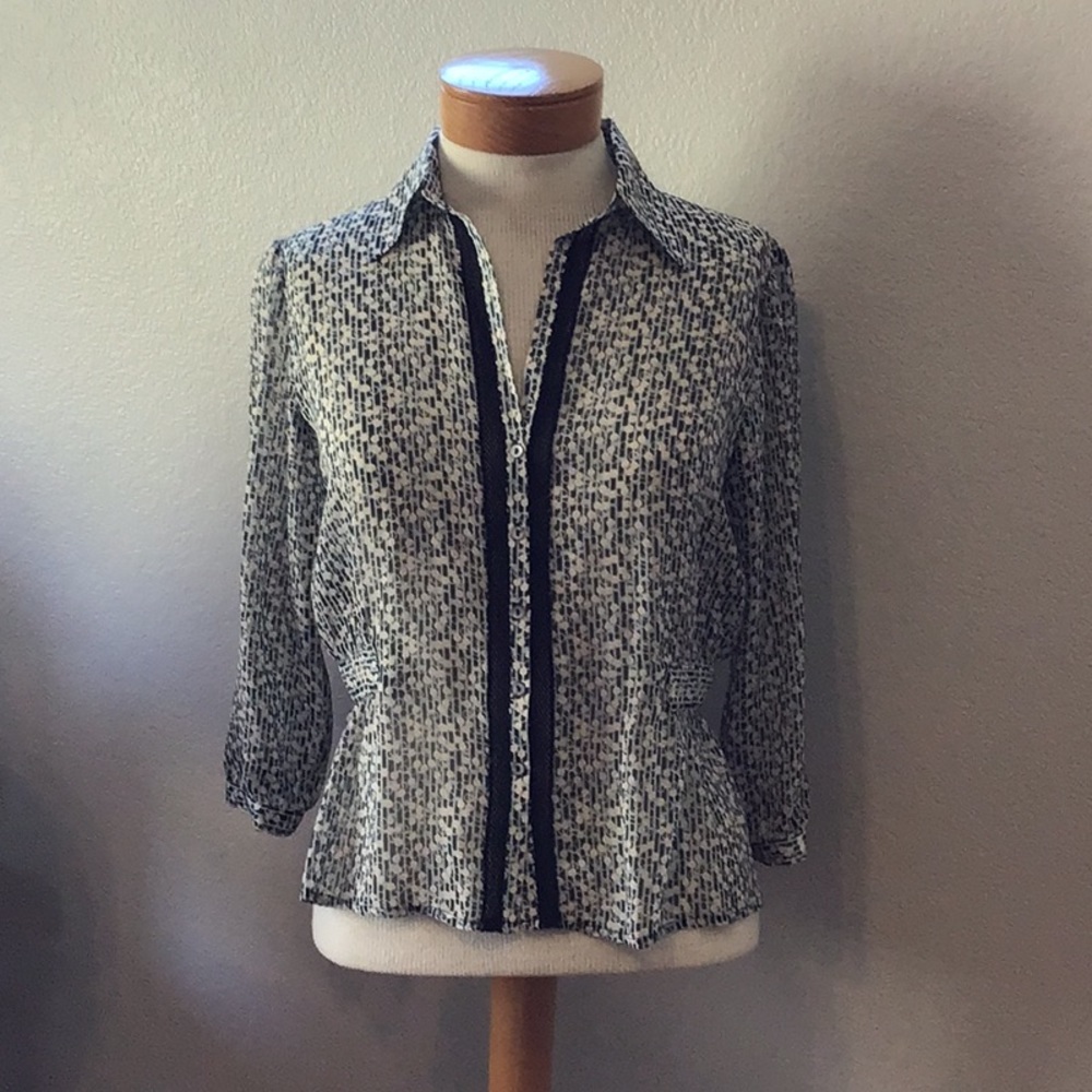 Max Studio silk blouse. 3/4 length sleeves.